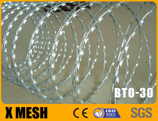 BTO 30 Tipi Concertina Telaş Tel 0,5 mm Kalınlığı 450 mm Bobin Diametresi Hapishane için