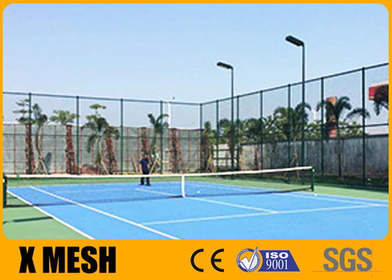Tenis Kortunda 3.0mm Galvanizli PVC Kaplı Siklon Zincir Tel Eskrim Panelleri