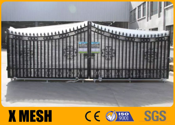 Kıvrımlı Üst Güvenlik Metal Eskrim X MESH Süs Alüminyum Kapıları