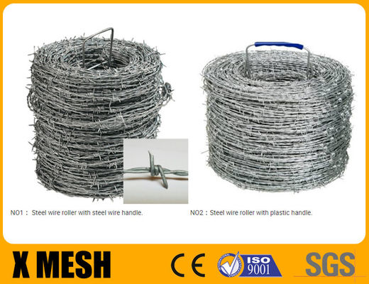 Dört Barb Tipi Ters Dönüş Yüksek Tensile Sahip Galvanize Dikenli Tel Askeri Güvenlik İçin