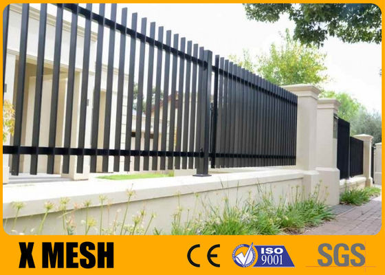 W 96'' H 72'' Askeri Üs 3 Raylı Dekoratif Metal Çit